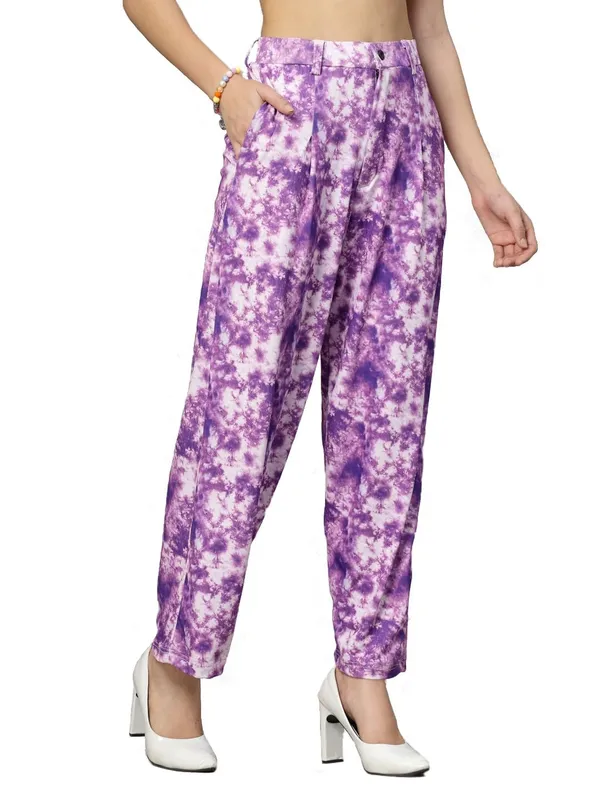 Purple_Relaxed_Fit_Trouser_2_Pockets_Baggy_Pants_For_Women_&_Girls