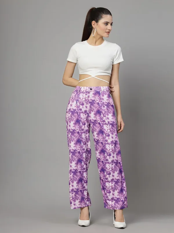 Purple_Relaxed_Fit_Trouser_2_Pockets_Baggy_Pants_For_Women_&_Girls