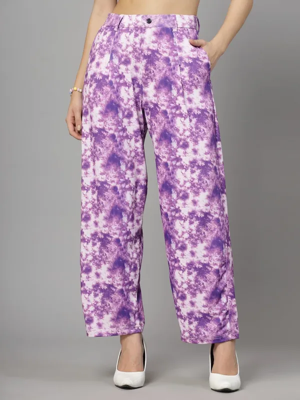 Purple_Relaxed_Fit_Trouser_2_Pockets_Baggy_Pants_For_Women_&_Girls