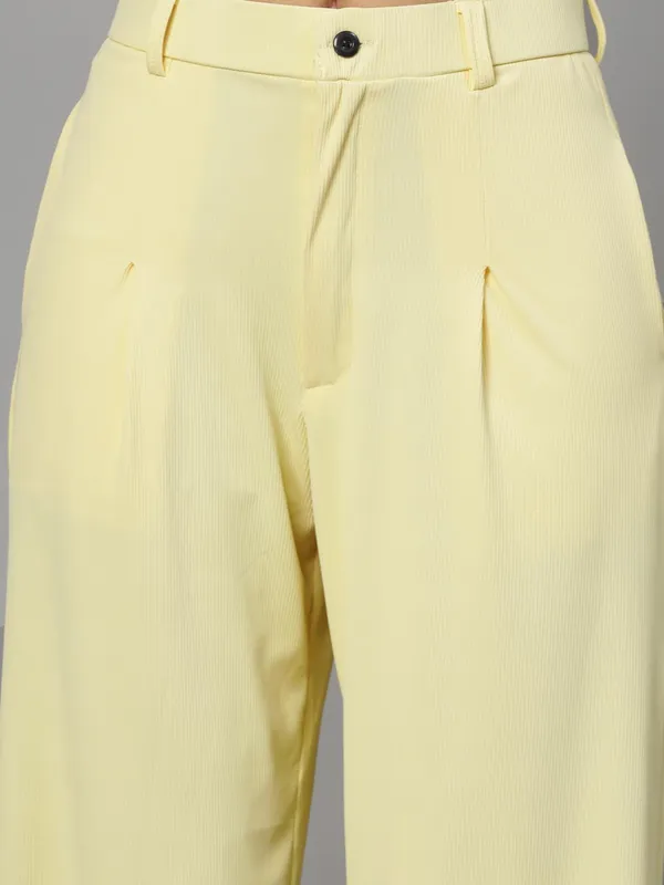Yellow_Relaxed_Fit_Trouser_2_Pockets_Baggy_Pants_For_Women_&_Girls