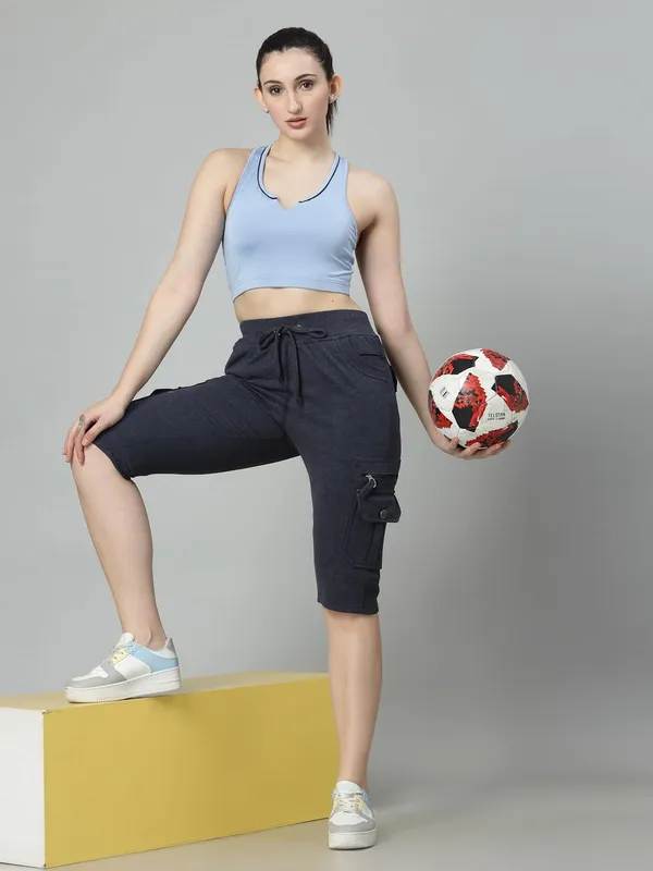 Coffee_Cargo_Capri_Shorts_With_9_Zippered_Pockets_For_Women_&_Girls