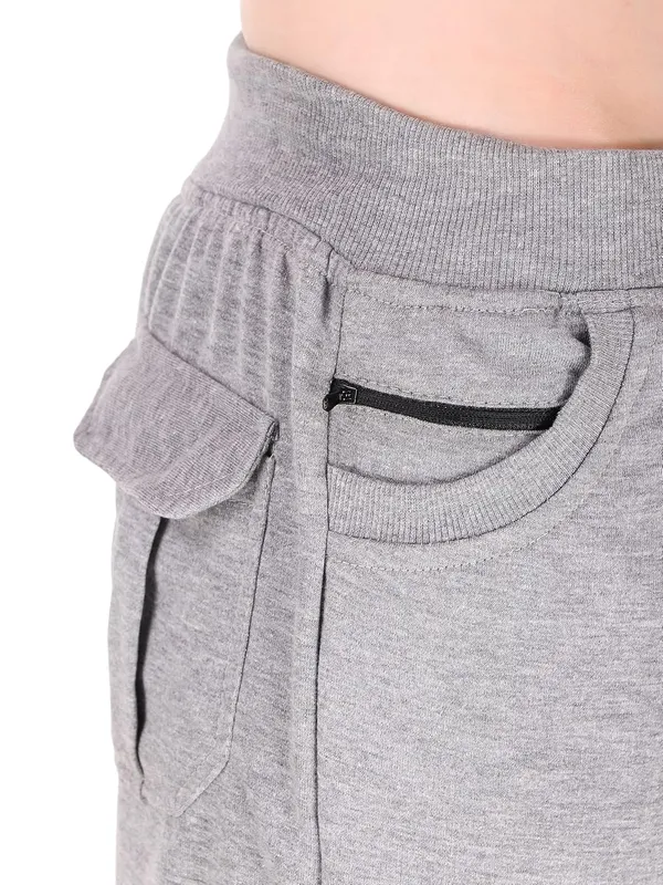 Light_Melange_Cargo_Capri_Shorts_With_9_Pockets_For_Women_&_Girls