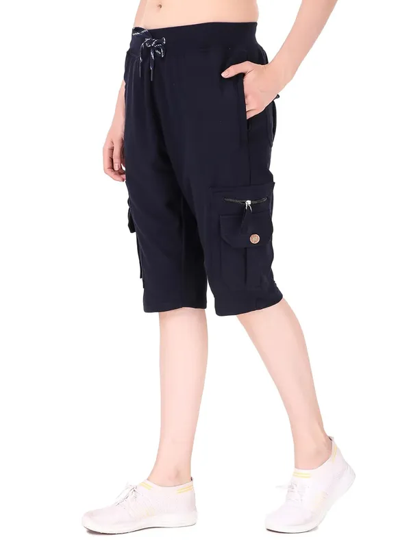 Navy_Cargo_Capri_Shorts_With_9_Zippered_Pockets_For_Women_&_Girls