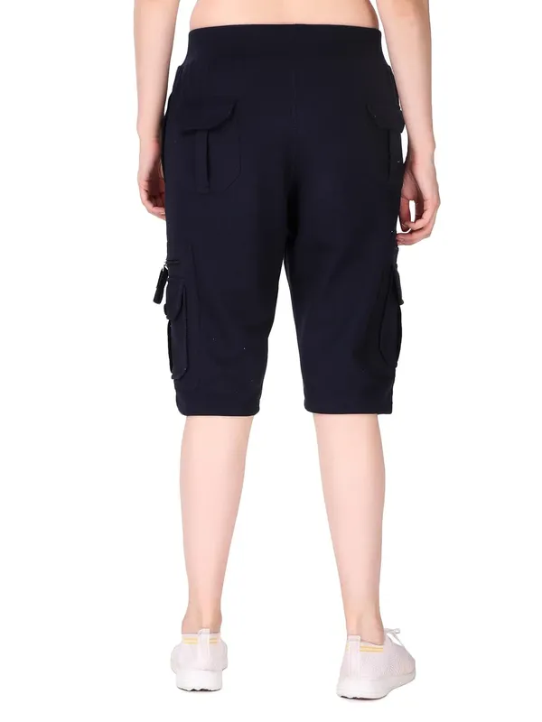 Navy_Cargo_Capri_Shorts_With_9_Zippered_Pockets_For_Women_&_Girls
