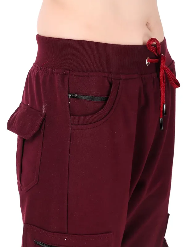 Wine_Cargo_Capri_Shorts_With_9_Zippered_Pockets_For_Women_&_Girls
