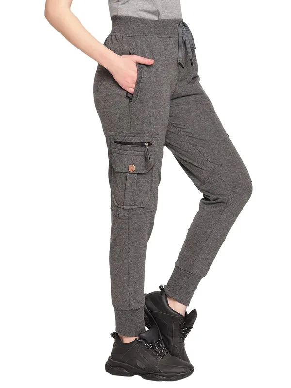 Dark_Melange_Cotton_Slim_Fit_Cargo_Joggers_Track_Pants_With_4_Zippered_Pockets_For_Women_&_Girls