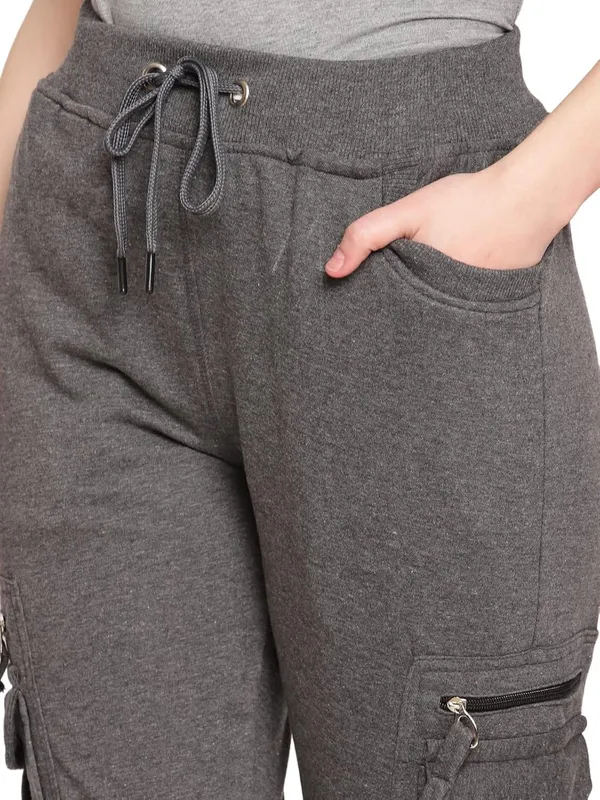 Dark_Melange_Cotton_Slim_Fit_Cargo_Joggers_Track_Pants_With_4_Zippered_Pockets_For_Women_&_Girls