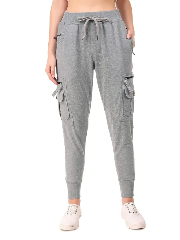 Light_Melange_Cotton_Slim_Fit_Cargo_Joggers_Track_Pants_With_4_Zippered_Pockets_For_Women_&_Girls