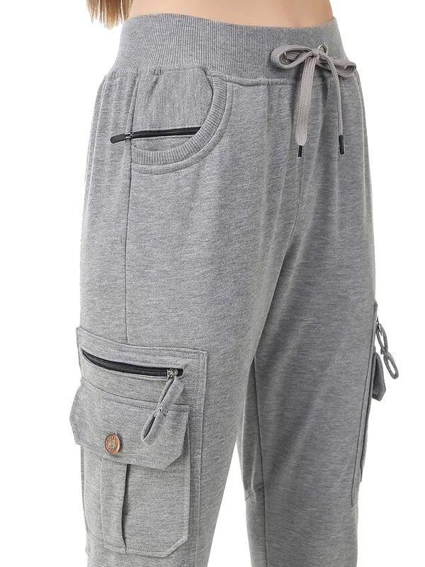 Light_Melange_Cotton_Slim_Fit_Cargo_Joggers_Track_Pants_With_4_Zippered_Pockets_For_Women_&_Girls
