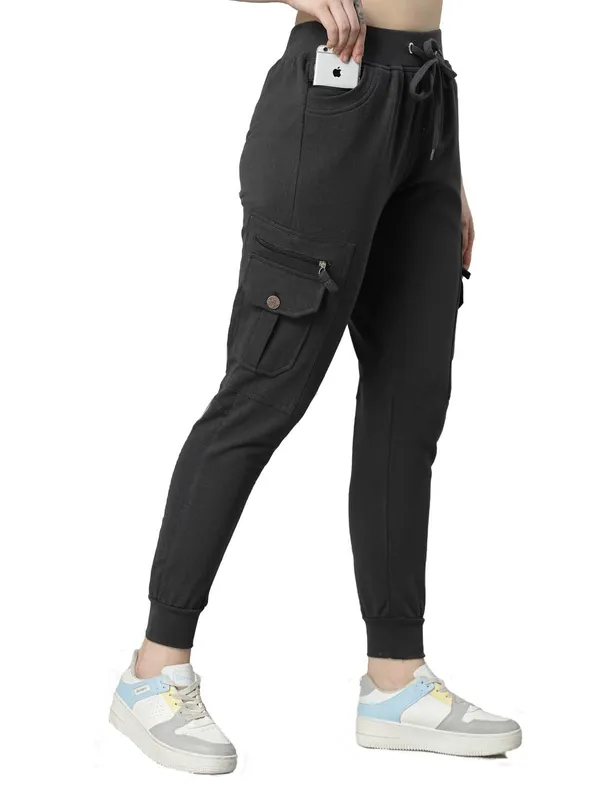 Stone_Grey_Cotton_Slim_Fit_Cargo_Joggers_Track_Pants_With_4_Zippered_Pockets_For_Women_&_Girls