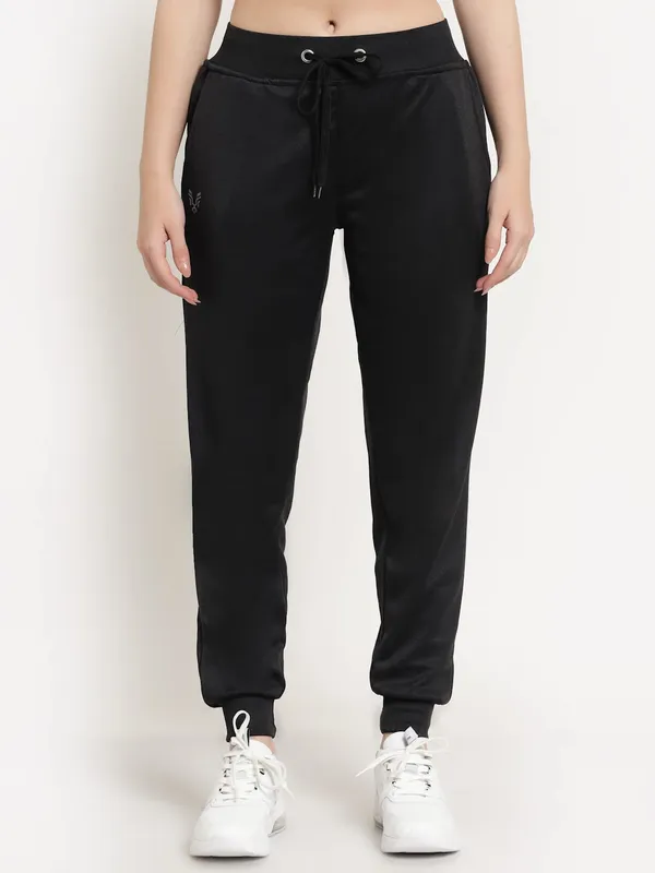 Black_Slim_Fit_Polyester_Track_Pants_For_Women_&_Girls