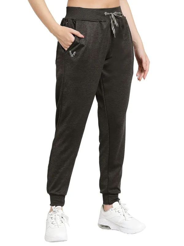 Military_Green_Slim_Fit_Polyester_Track_Pants_For_Women_&_Girls