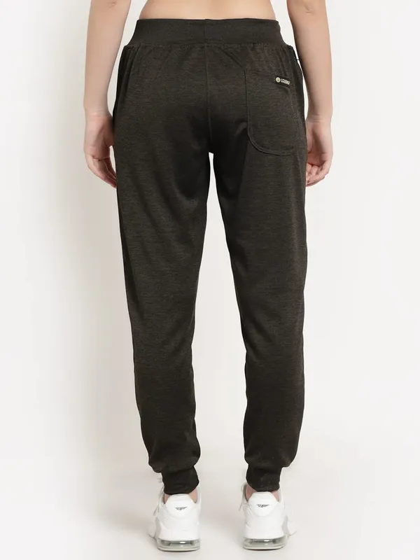Military_Green_Slim_Fit_Polyester_Track_Pants_For_Women_&_Girls
