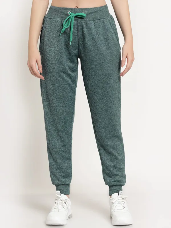 Pine_Green_Slim_Fit_Polyester_Track_Pants_For_Women_&_Girls