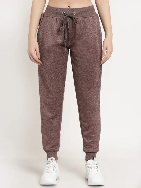 Port_Red_Slim_Fit_Polyester_Track_Pants_For_Women_&_Girls