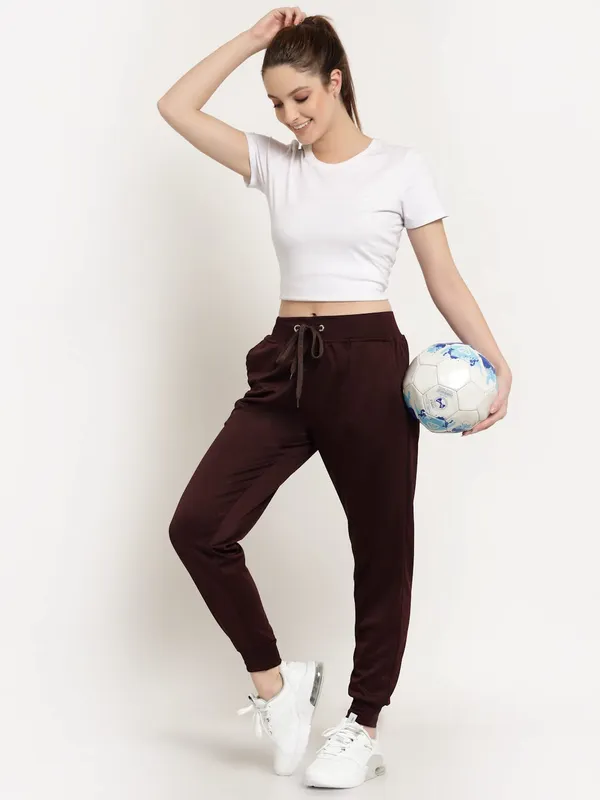 Wine_Slim_Fit_Polyester_Track_Pants_For_Women_&_Girls