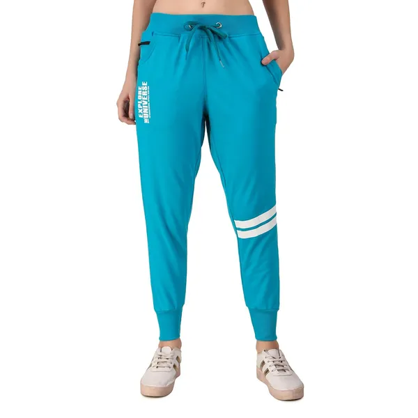 Turquoise_Blue_Cotton_Slim_Fit_Joggers_Track_Pants_With_2_Zippered_Pockets_For_Women_&_Girls
