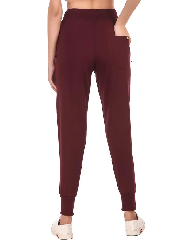 Wine_Cotton_Slim_Fit_Joggers_Track_Pants_With_2_Zippered_Pockets_For_Women_&_Girls