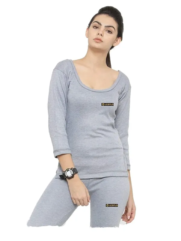 Grey_Melange_Solid_Thermal_Top_And_Lower_Set_For_Women_&_Girls