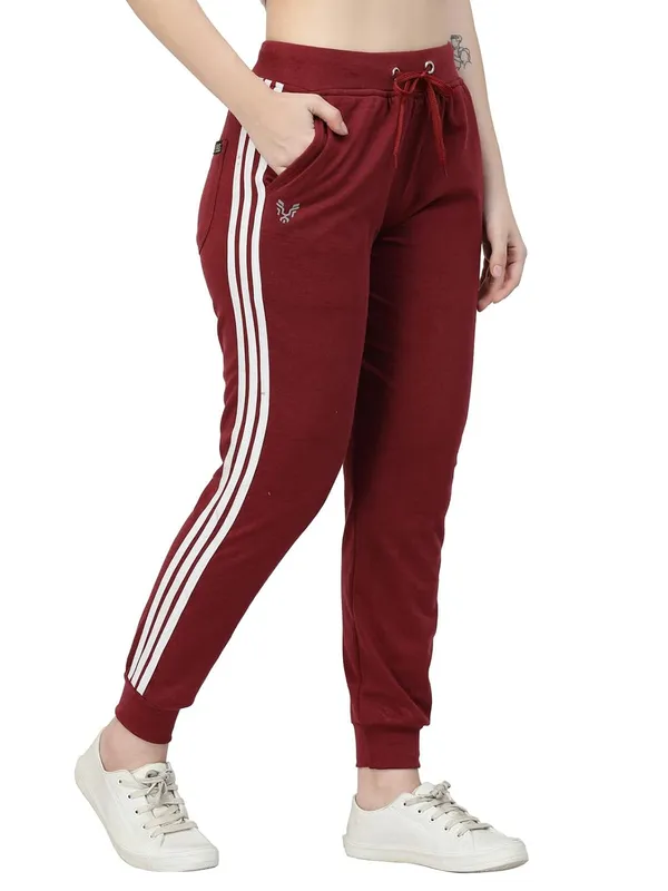 Wine_Stretchable_Slim_Fit_Casual_Joggers_For_Women_&_Girls