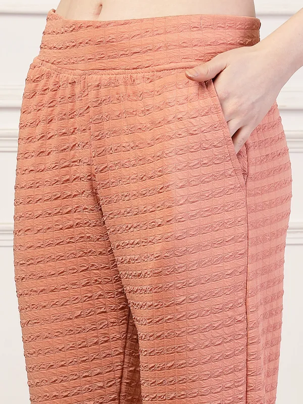 Peach_Puff_Jogger_With_With_Elasticated_Drawstring_Waist_&_Side_Pocket_For_Women_&_Girls