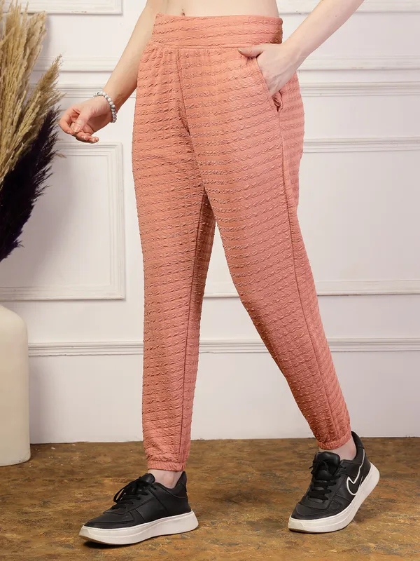 Peach_Puff_Jogger_With_With_Elasticated_Drawstring_Waist_&_Side_Pocket_For_Women_&_Girls