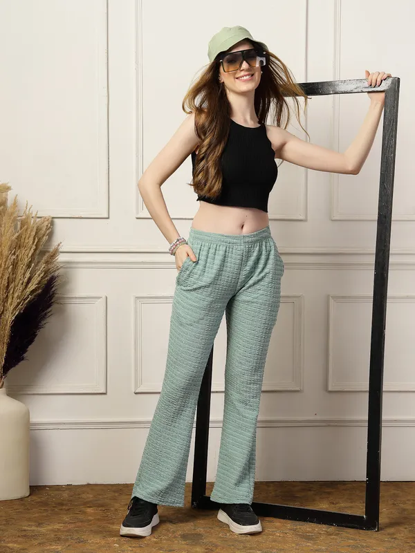 Mint_Green_Flared_Fit_Puff_Bell_Bottom_Trousers_With_Side_Pockets_For_Women_&_Girls