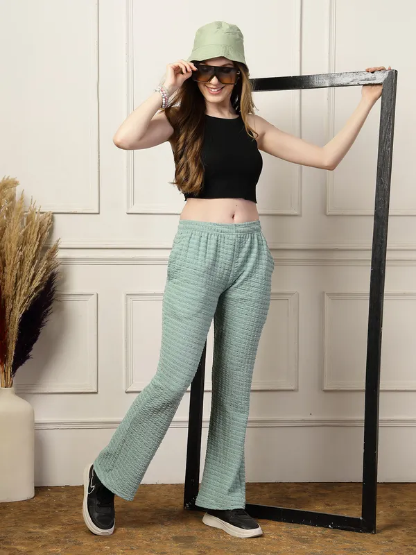 Mint_Green_Flared_Fit_Puff_Bell_Bottom_Trousers_With_Side_Pockets_For_Women_&_Girls