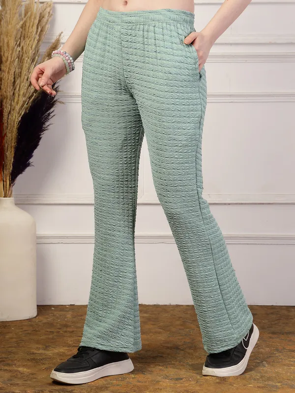 Mint_Green_Flared_Fit_Puff_Bell_Bottom_Trousers_With_Side_Pockets_For_Women_&_Girls