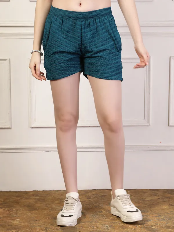 Seagreen_&_Lavender_Elastic_Waist_Puff_Relaxed_Fit_Shorts_With_Side_Pockets_For_Women_&_Girls_(Pack_Of_2)