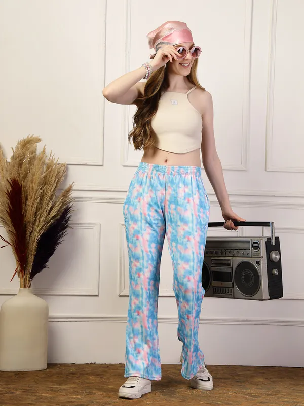 Sky_Printed_Bell_&_Bottom_Trousers_With_2_Side_Pockets_For_Women_&_Girls