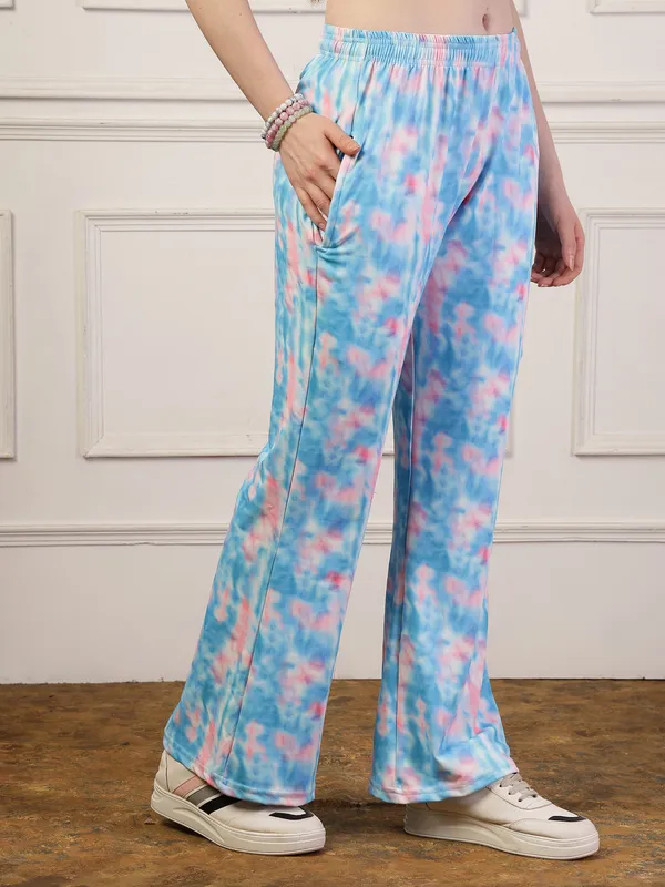 Sky_Printed_Bell_&_Bottom_Trousers_With_2_Side_Pockets_For_Women_&_Girls