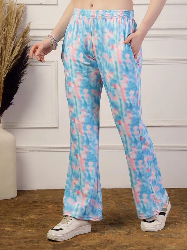 Sky_Printed_Bell_&_Bottom_Trousers_With_2_Side_Pockets_For_Women_&_Girls