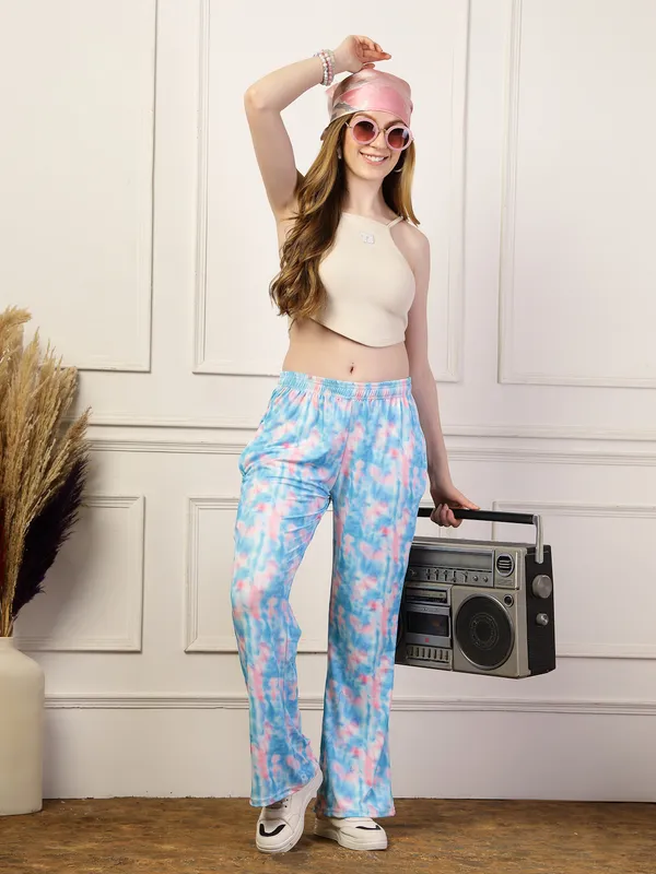 Sky_Printed_Bell_&_Bottom_Trousers_With_2_Side_Pockets_For_Women_&_Girls