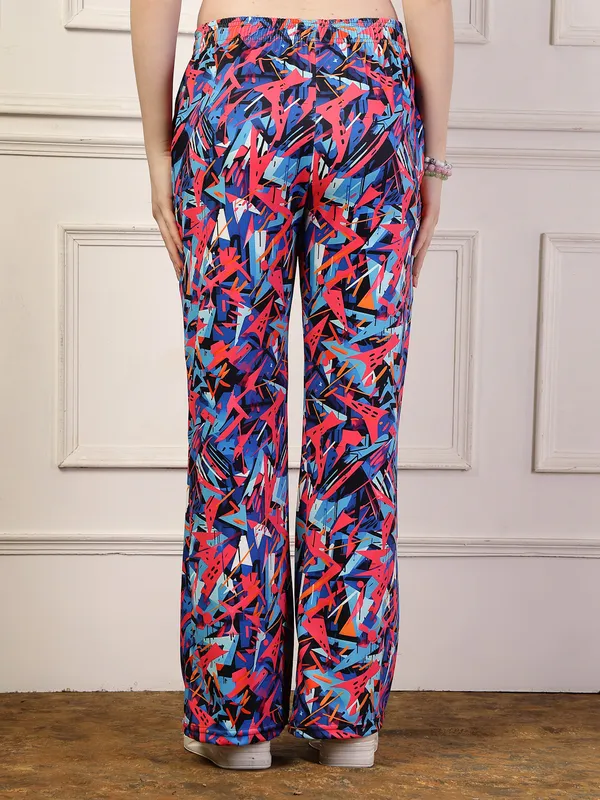 Blue_Printed_Bell_&_Bottom_Trousers_With_2_Side_Pockets_For_Women_&_Girls