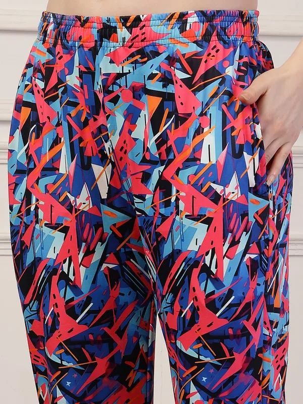 Blue_Printed_Bell_&_Bottom_Trousers_With_2_Side_Pockets_For_Women_&_Girls