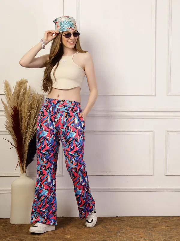 Blue_Printed_Bell_&_Bottom_Trousers_With_2_Side_Pockets_For_Women_&_Girls