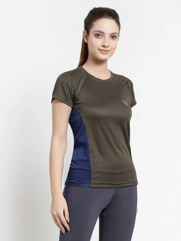 Military_Green_Dry_Fit_Workout_Sports_Gym_T-Shirt_For_Women_&_Girls