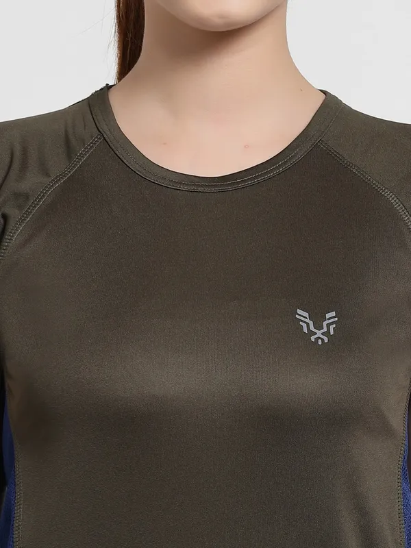 Military_Green_Dry_Fit_Workout_Sports_Gym_T-Shirt_For_Women_&_Girls
