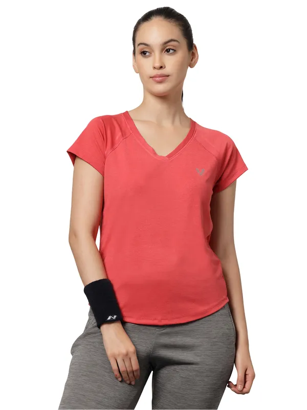 UZARUS_Women's_V-Neck_Regular_Fit_Gym_T-Shirt_|_Soft,_Lightweight_&_Quick-Dry_Fabric_|_Activewear_Top_for_Workout,_Yoga,_Running,_Exercise,_Casual_&_Daily_Wear_|_Breathable_Fitness_T-Shirt_for_Everyday_Comfort