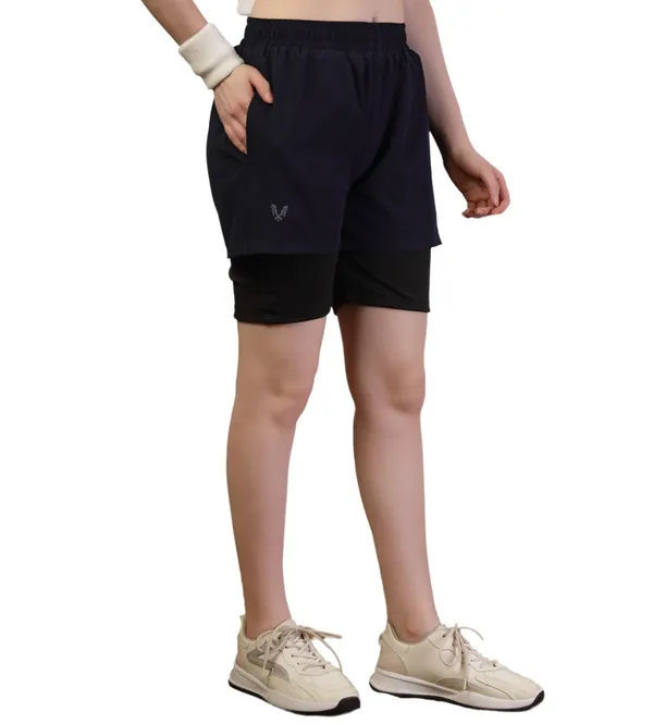 Navy_Blue_Double_&_Layered_Compression_Shorts_With_Side_Pocket_For_Women_&_Girls