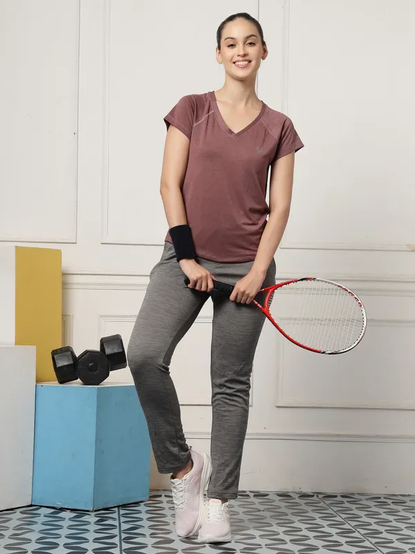 UZARUS_Women's_V-Neck_Regular_Fit_Gym_T-Shirt_|_Soft,_Lightweight_&_Quick-Dry_Fabric_|_Activewear_Top_for_Workout,_Yoga,_Running,_Exercise,_Casual_&_Daily_Wear_|_Breathable_Fitness_T-Shirt_for_Everyday_Comfort