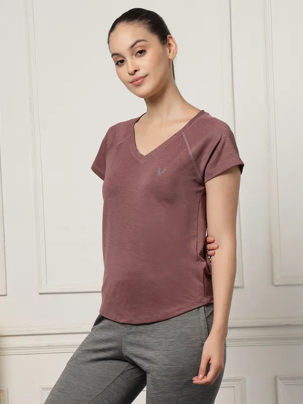 UZARUS_Women's_V-Neck_Regular_Fit_Gym_T-Shirt_|_Soft,_Lightweight_&_Quick-Dry_Fabric_|_Activewear_Top_for_Workout,_Yoga,_Running,_Exercise,_Casual_&_Daily_Wear_|_Breathable_Fitness_T-Shirt_for_Everyday_Comfort