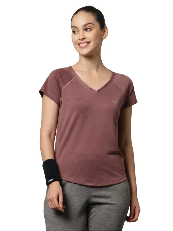UZARUS_Women's_V-Neck_Regular_Fit_Gym_T-Shirt_|_Soft,_Lightweight_&_Quick-Dry_Fabric_|_Activewear_Top_for_Workout,_Yoga,_Running,_Exercise,_Casual_&_Daily_Wear_|_Breathable_Fitness_T-Shirt_for_Everyday_Comfort