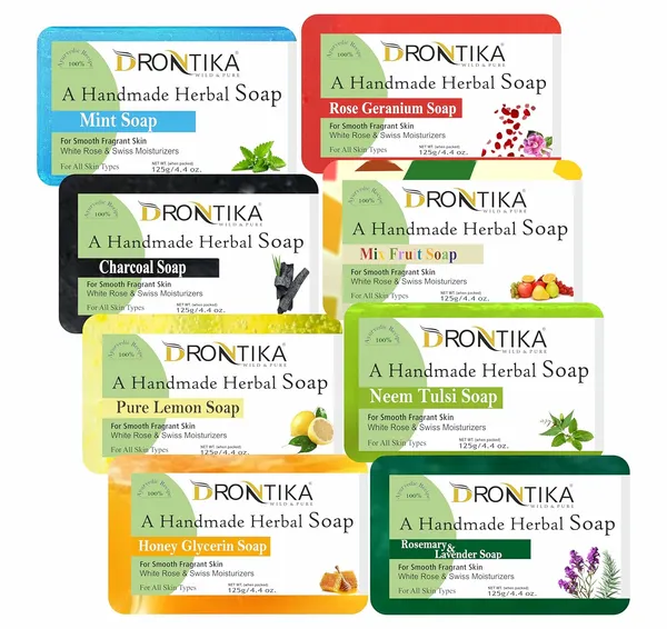 Natural_Herbal_Soap_Gift_Set_By_Drontika,_Pack_Of_8_Assorted_Bars,_Enriched_With_Essential_Oils