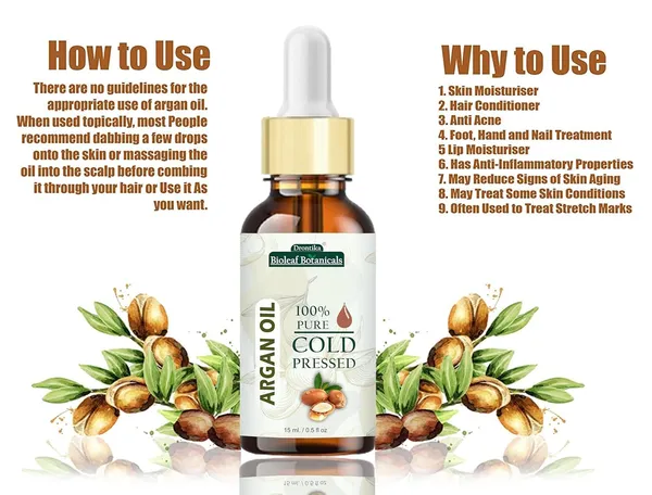 Bioleaf_Botanicals_100%_Pure_Herbal_Natural_Moraccan_Argan_Oil,_Cold_Pressed_Organic,_For_Skin,_Hair_&_Anti-Ageing_Face_Care_(Pack_Of_1,_15Ml.,_Argan)