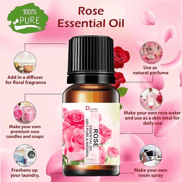 Dontika_Rose_Essential_Oil_Pack_Of_1,_10Ml_100%_Natural_Therapeutic_Grade
