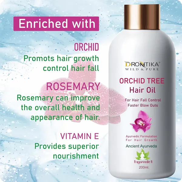 Orchid_Hair_Oil_200Ml,_Helps_Hair_Growth_&_Thickness,_No_Paraffin,_Mineral_Oil,_Preservatives_&_Chemicals,_With_Rosemary,_Onion_&_Amla_Extract,_Ayurvedic_Formulation