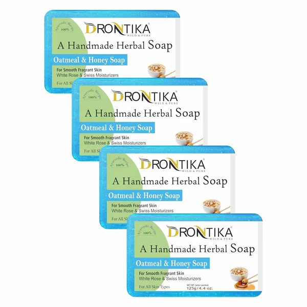 Natural_Oatmeal_&_Honey_Handmade_Herbal_Soap_Gift_Set,_Enriched_With_Essential_Oils,_(Pack_Of_4)125_G_Each