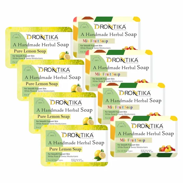 Handmade_Assorted_Bath_Soap_Lemon_And_Fruit_Combo_Of_Fresh_(Pack_Of_8)_Each_125Gm